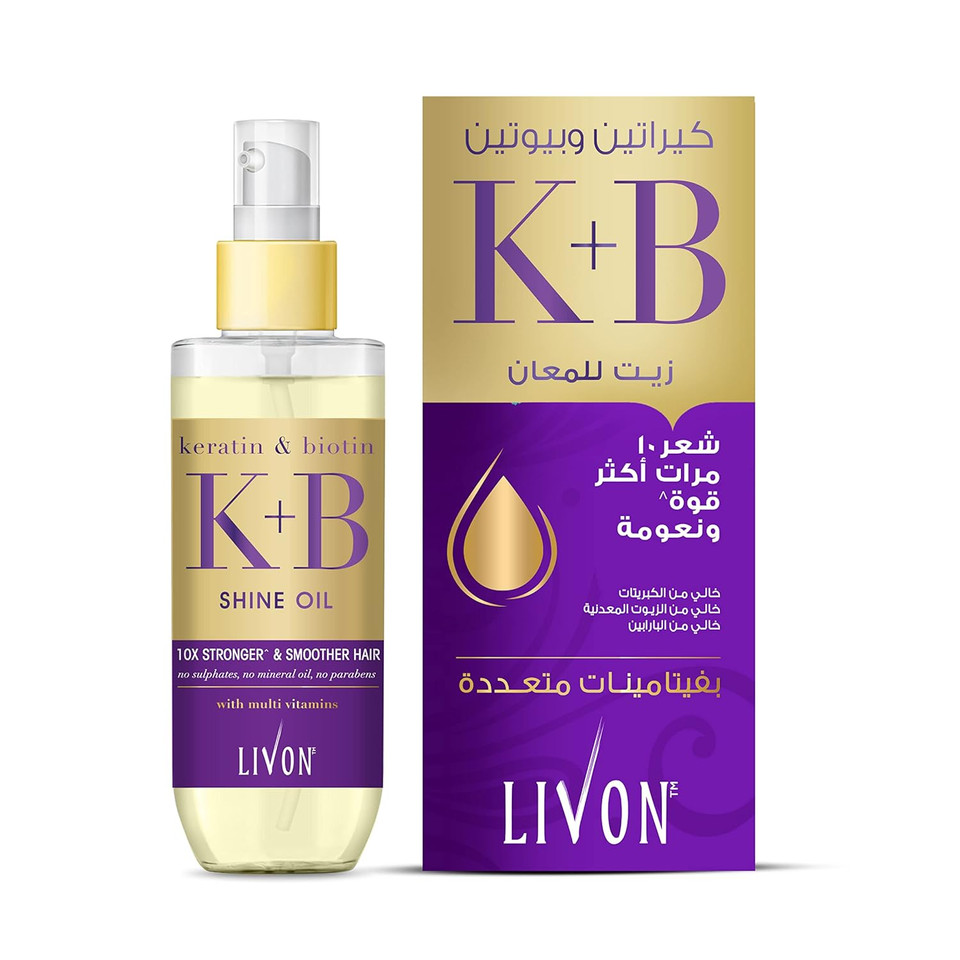 Livon Keratin & Biotin Smoothing Serum Oil For Stronger & Smoother Hair | Enriched With Multi-Vitamins | No Sulphate Parabens And Mineral Oil | No Weigh Down And Perfect Manageability - 100Ml