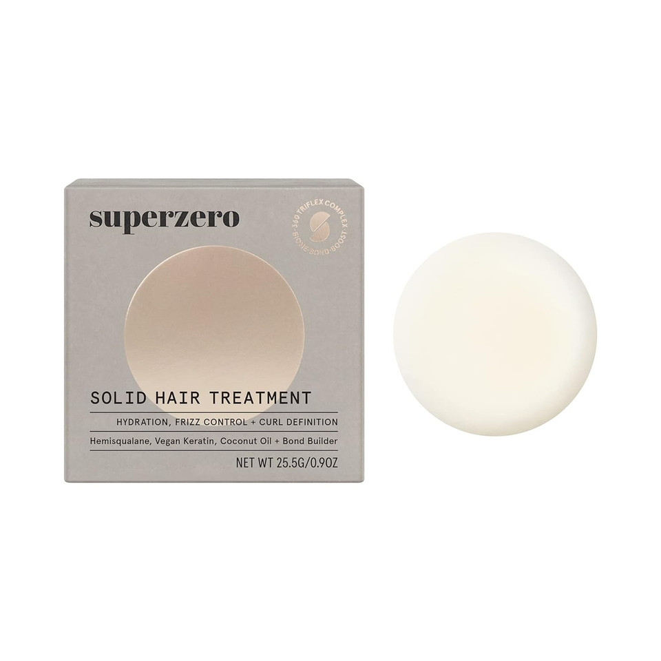 Superzero Shine + Anti Frizz Hair Serum Solid Treatment Bar, Made With Clean & Organic Ingredients, Sulfate-Free, Cruelty-Free & Vegan