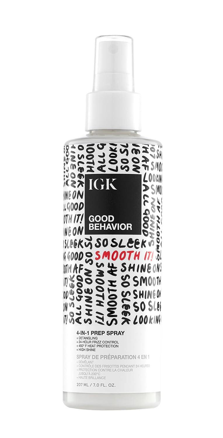 Igk Good Behavior 4-In-1 Prep Spray | Leave In + Detangle + Heat Protectant | Vegan + Cruelty Free |7.00 Fl Oz (Pack Of 1)