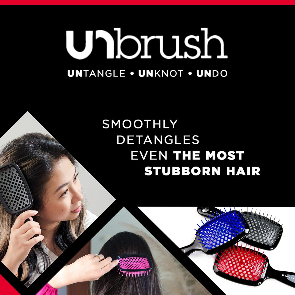 Fhi Heat Unbrush Wet & Dry Vented Detangling Hair Brushblue