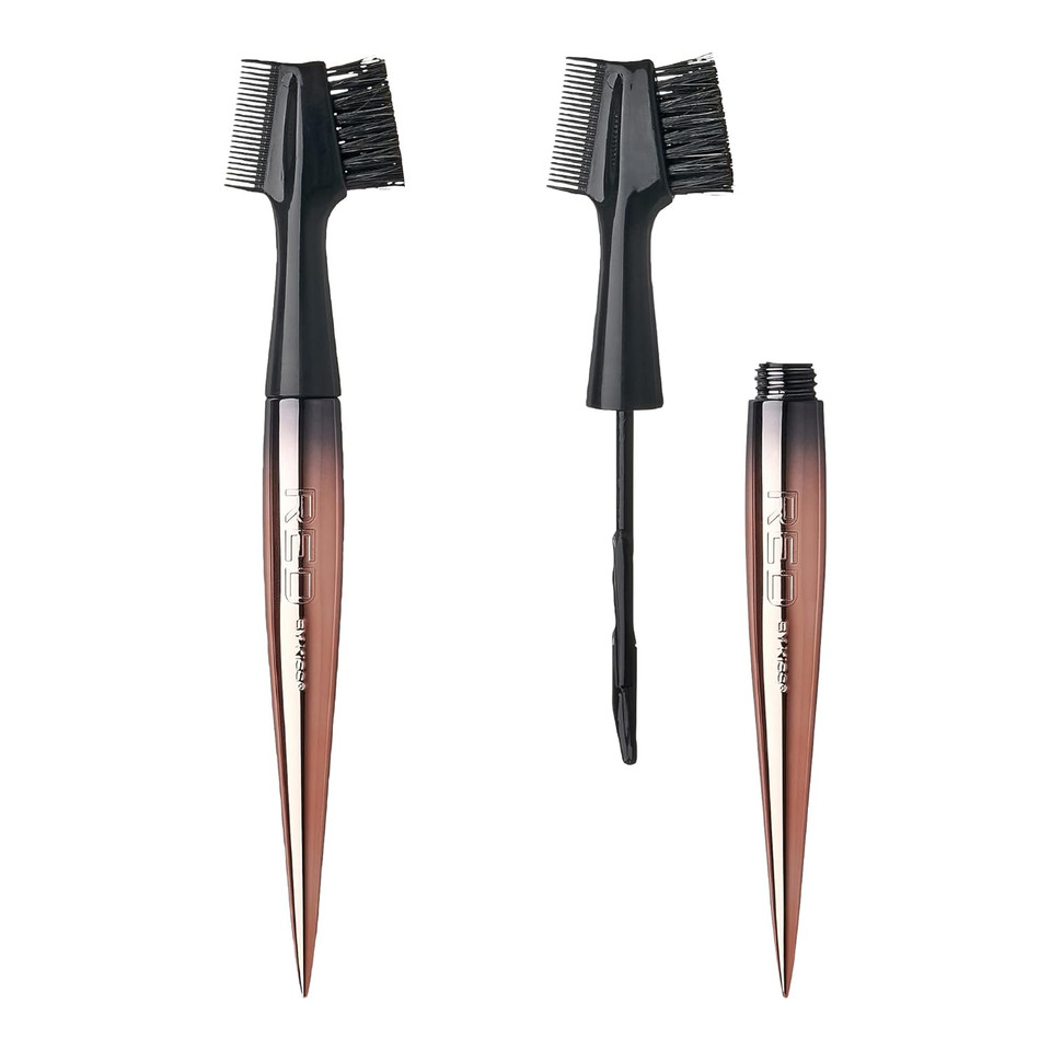 Red By Kiss Edge Cara 4 In 1 Edge Brush Comb Boar Bristles With Edge Fixer (Sweet Peach)