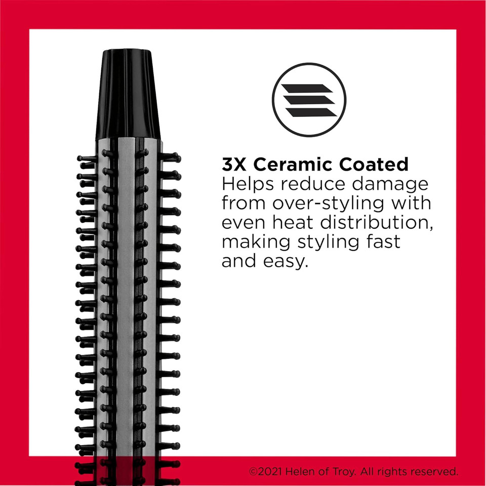 Revlon Perfect Heat Triple Ceramic Curling Brush Iron | For Silky Smooth Wave Curls (3/4 In)