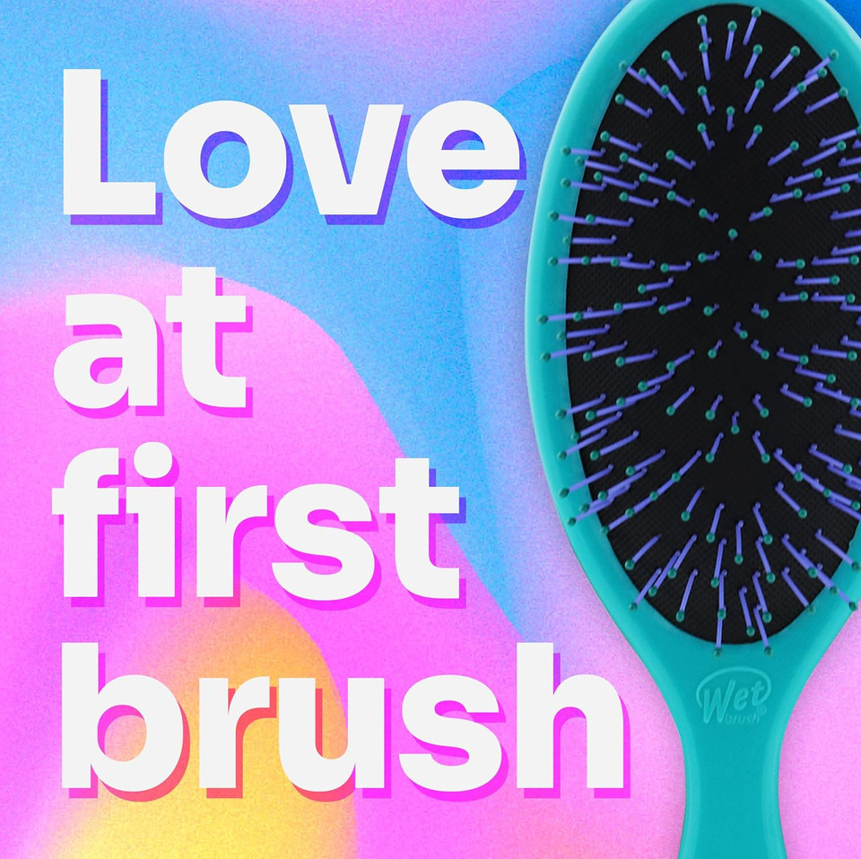 Wet Brush Thick Hair Detangling Brush, Teal - Ultra-Soft Intelliflex Bristles Glide Through Tangles With Ease - Pain-Free Detangler For All Hair Types, Wet & Dry Hair