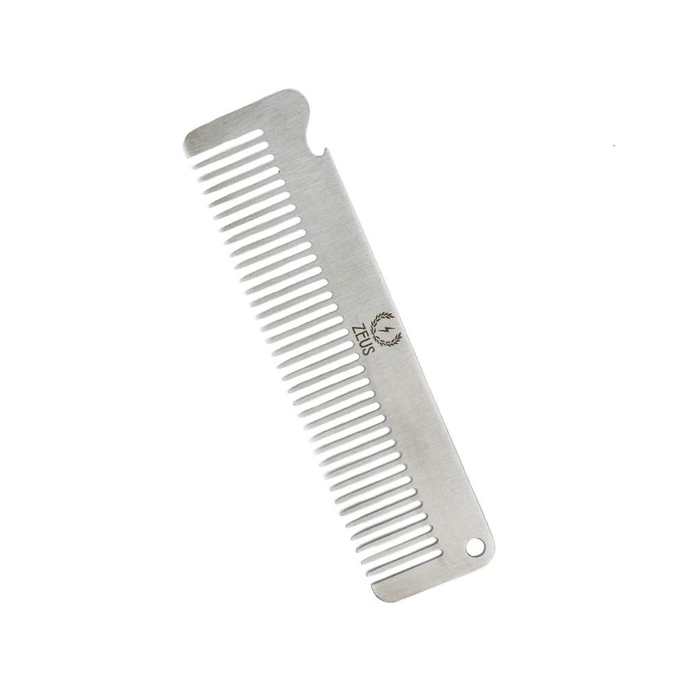 Zeus Stainless Steel Beard Comb Bottle Opener, F21