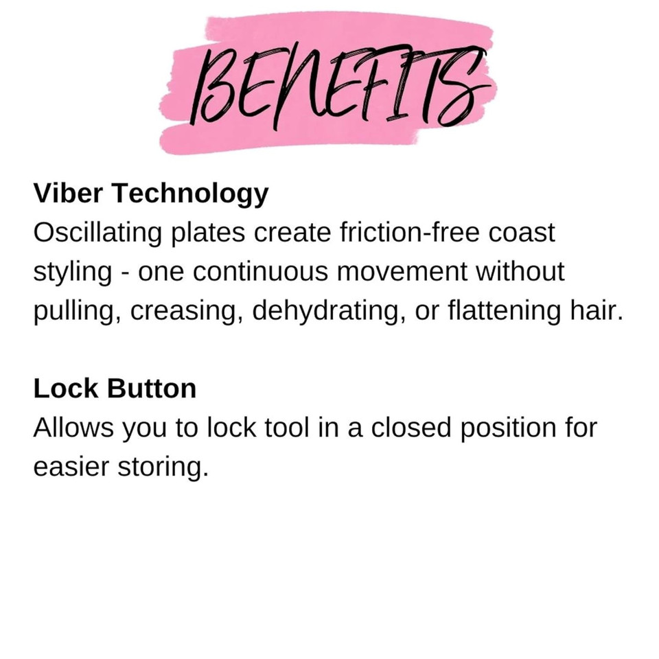 Calista Stylevibe Hair Straightener, Vibrating Flat Iron, Dry Hair Styling Iron, Tourmaline Ionic Ceramic Technology