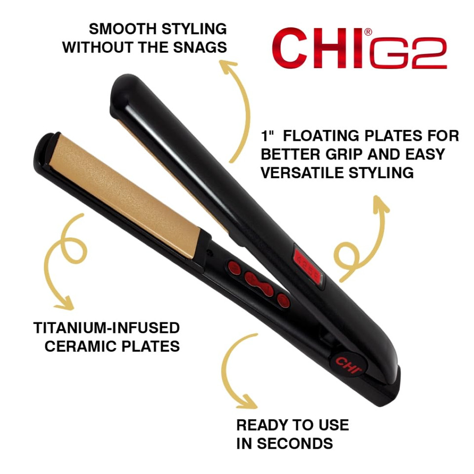 Chi Pro G2 Digital Titanium Infused Ceramic 1" Straightening Hairstyling Ironblack