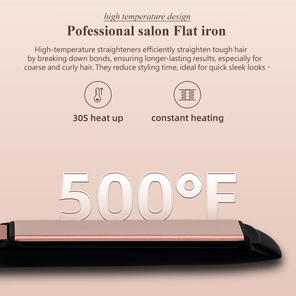 Dorisilk 500 Degree High Temp Professional Hair Straightener30S Fast Heating Ceramic Flat Iron 2 In 1 Hair Straightener And Curlerplasma Flat Iron Hair Straightener Get Frizz-Free And Shiny Dorisilk 500 Degree High Temp Professional Hair Straightener30S Fast Heating Ceramic Flat Iron 2 In 1 Hair Straightener And Curlerplasma Flat Iron Hair Straightener Get Frizz-Free And Shiny