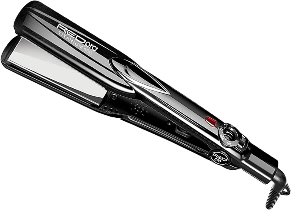 Red By Kiss Pro Titanium 1 1/2 Inch Flat Iron Heats Up To 460°F Silky Straight, Frizz-Free Results