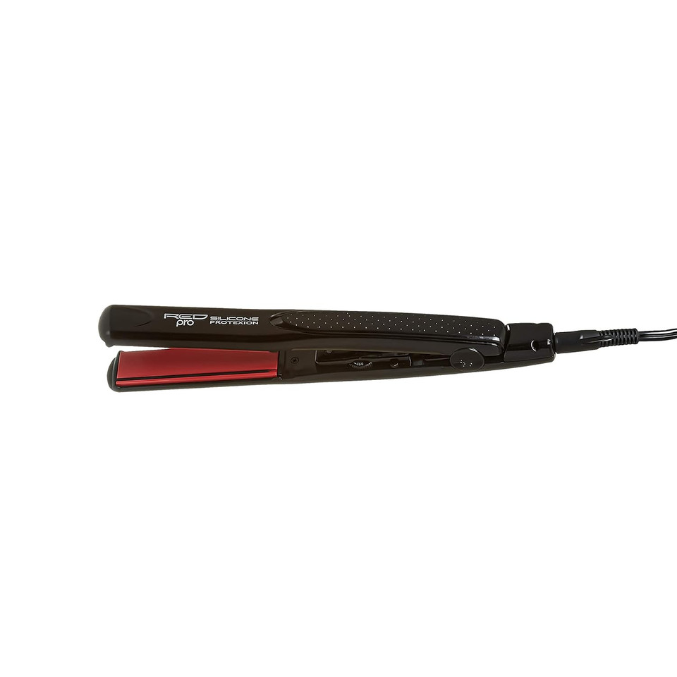 Red Pro Hair Straightener Silicone Protexion Flat Iron 1 Inch, Adjustable Temperature Setting, Ultra Thin, Lightweight, Suitable For All Hair Types