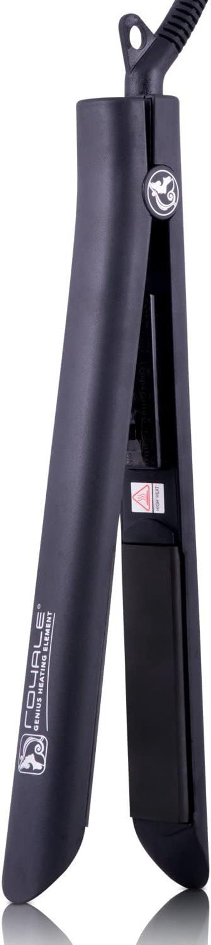Royale Platinum Genius Heating Element Flat Iron Luxury Ceramic Tourmaline 2 In 1 Hair Straightener/Curler (Black)Black Royale Platinum Genius Heating Element Flat Iron Luxury Ceramic Tourmaline 2 In 1 Hair Straightener/Curler (Black)Black