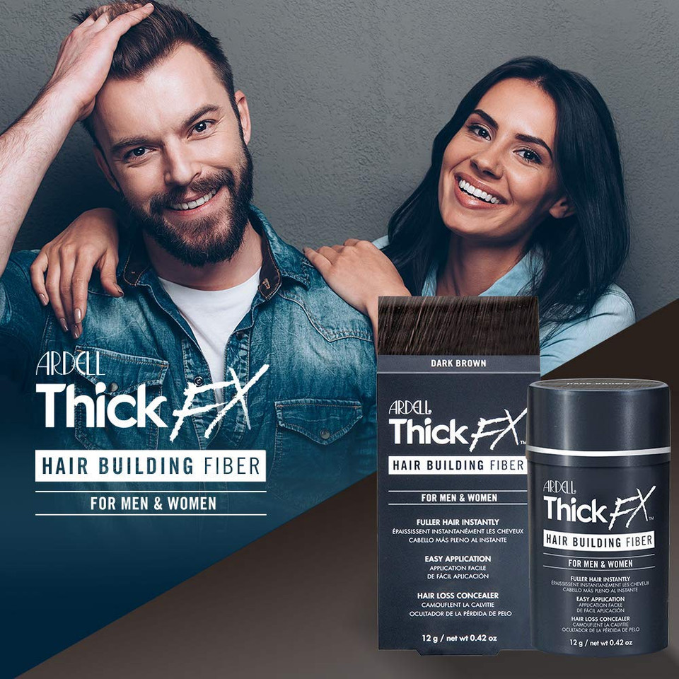 Ardell Thick Fx Dark Brown Hair Building Fiber For Fuller Hair Instantly, 0.42 Ozdark Brown