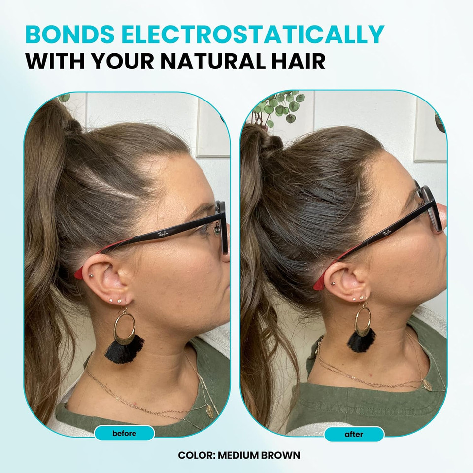 Surethik Hair Fibers For Thinning Hair, Building Hair Fibers To Conceal Thinning Hair, Instantly Fuller Looking Hair For Men & Women, Black, 30Gblack