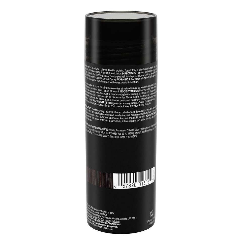 Toppik Hair Building Fibers, White, 55G | Fill In Fine Or Thinning Hair | Instantly Thicker, Fuller Looking Hair | 9 Shades For Men Womendark Brown