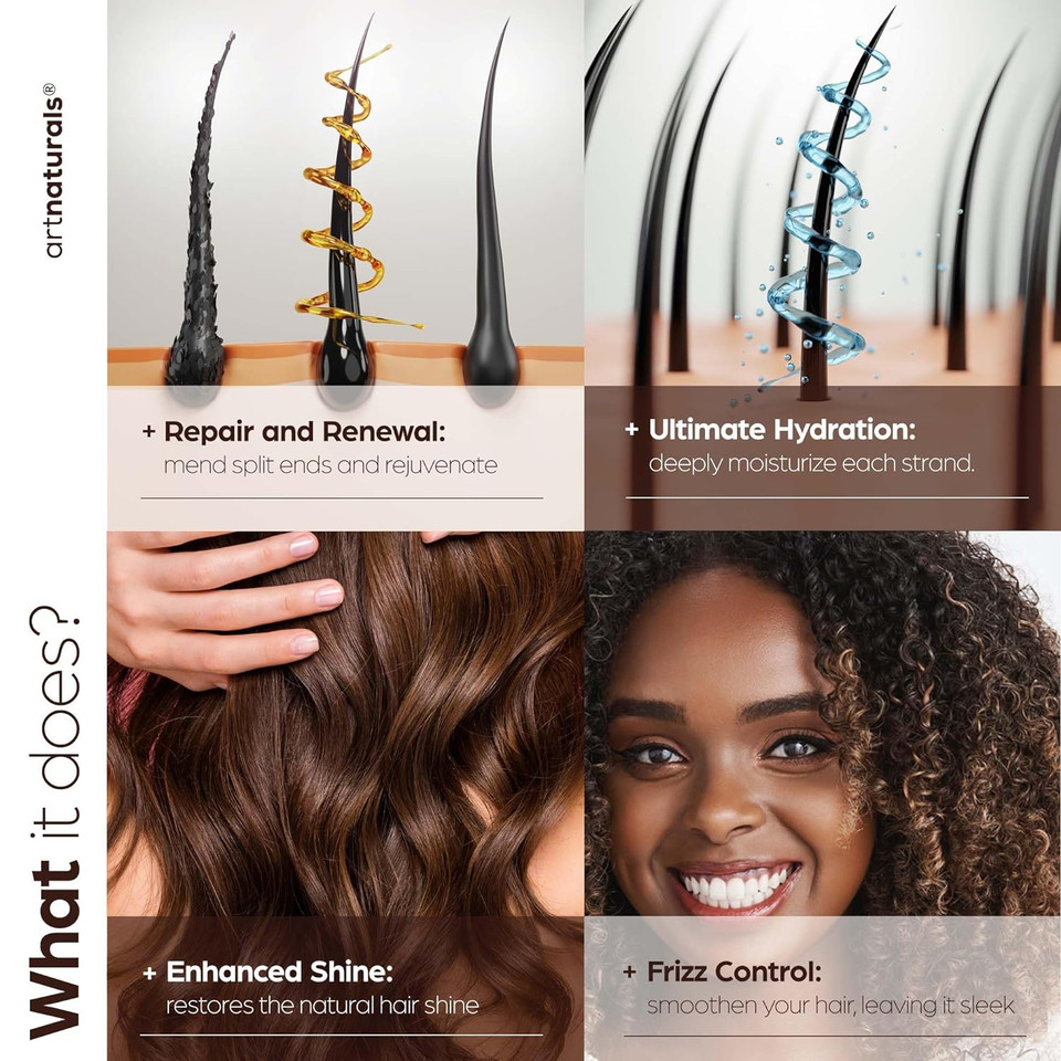 Artnaturals Argan Hair Growth Shampoo - (16 Fl Oz / 473Ml) - Sulfate Free - Treatment For Hair Loss, Thinning & Regrowth - Men & Women - Infused With Biotin, Argan Oil, Keratin, Caffeine