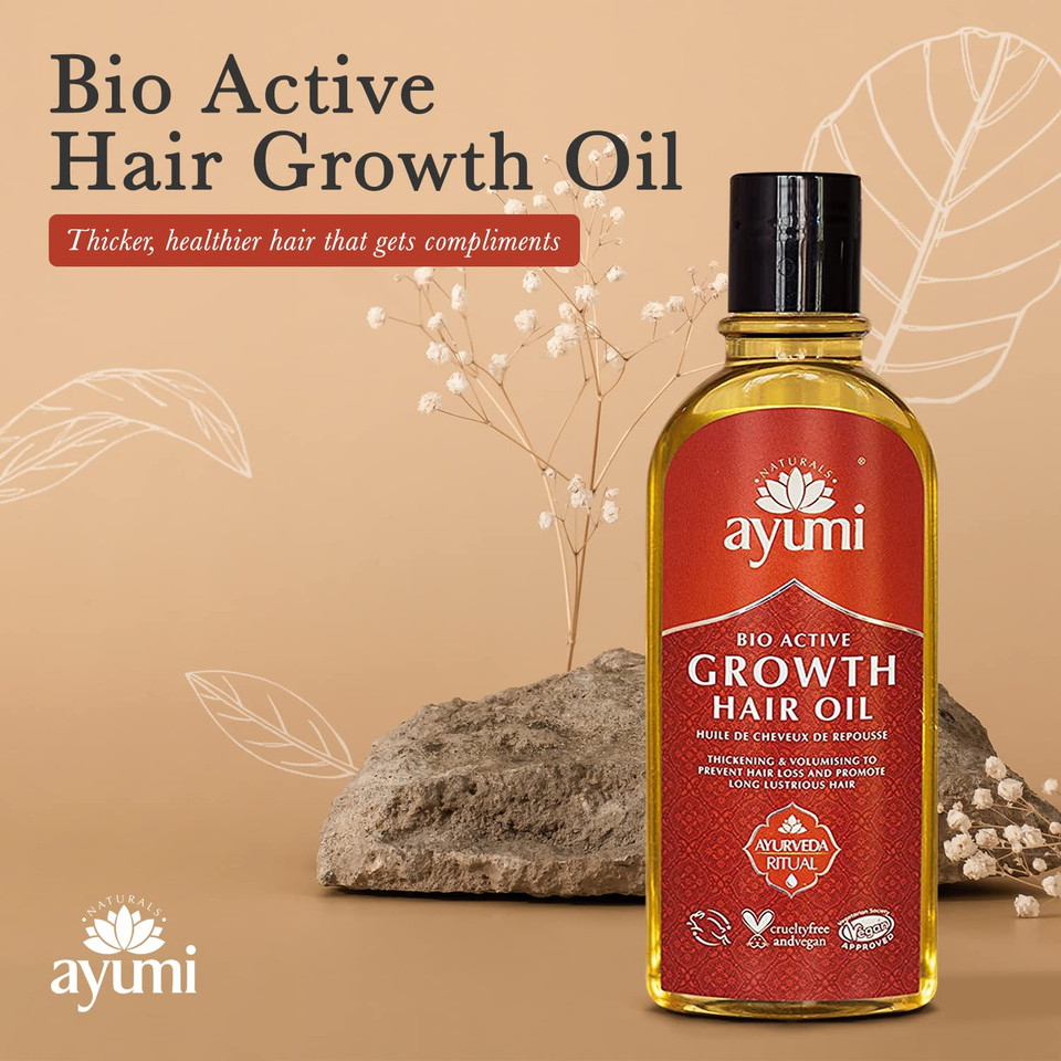 Ayumi Bio Active Hair Growth Oil - Natural Formula To Maximize & Lengthen For Growing Thick, Long, Serum For Men, Women, Scalp Stimulation Treatment Ayumi Bio Active Hair Growth Oil - Natural Formula To Maximize & Lengthen For Growing Thick, Long, Serum For Men, Women, Scalp Stimulation Treatment