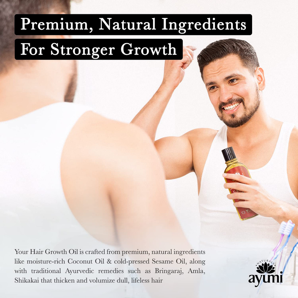 Ayumi Bio Active Hair Growth Oil - Natural Formula To Maximize & Lengthen For Growing Thick, Long, Serum For Men, Women, Scalp Stimulation Treatment Ayumi Bio Active Hair Growth Oil - Natural Formula To Maximize & Lengthen For Growing Thick, Long, Serum For Men, Women, Scalp Stimulation Treatment