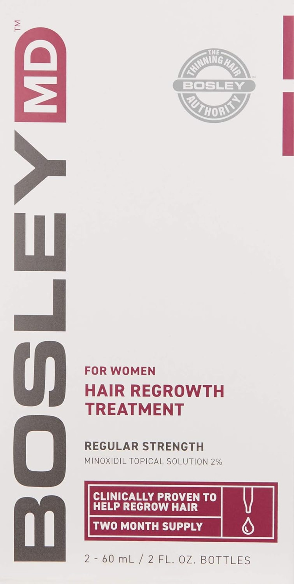 Bosleymd Men'S & Women'S Hair Re-Growth Treatment, 2%-5% Minoxidil Topical Solution