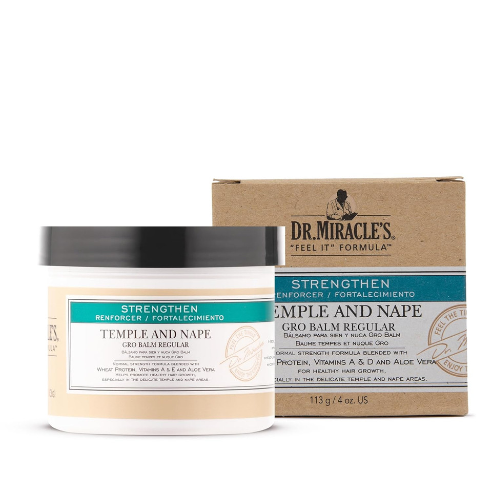 Dr. Miracle'S Temple And Nape Gro Balm - For Healthy Hair Growth, Contains Wheat Protein, Aloe, Vitamin A, Vitamin D, Strengthens, Promotes Growth, 4 Oz Dr. Miracle'S Temple And Nape Gro Balm - For Healthy Hair Growth, Contains Wheat Protein, Aloe, Vitamin A, Vitamin D, Strengthens, Promotes Growth, 4 Oz