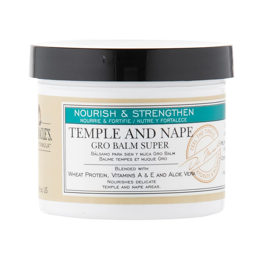 Dr. Miracle'S Temple And Nape Gro Balm - For Healthy Hair Growth, Contains Wheat Protein, Aloe, Vitamin A, Vitamin D, Strengthens, Promotes Growth, 4 Oz4 Ounce (Pack Of 1)