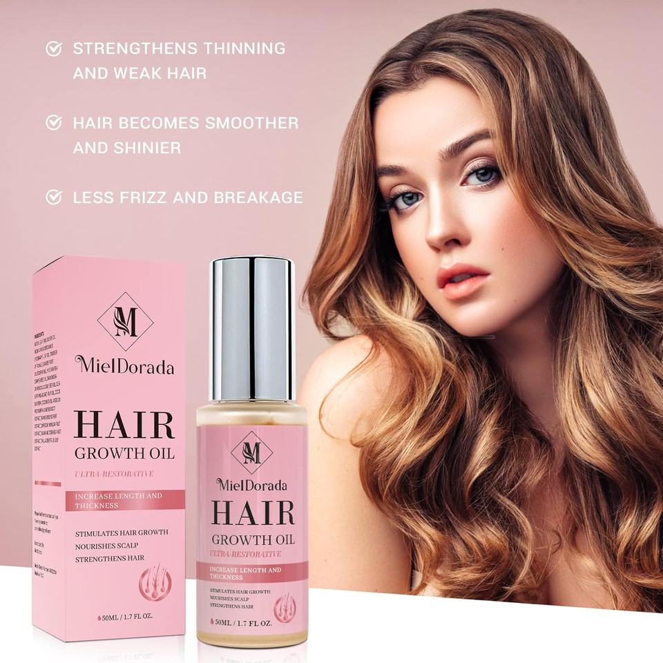 Hair Growth Serum, Hair Growth Oil With Castor Oil & Biotin, Hair Growth For Women, Hair Loss Treatments, Rosemary Oil For Hair Growth, Hair Growth Products For Thicker Longer Fuller Healthier Hair