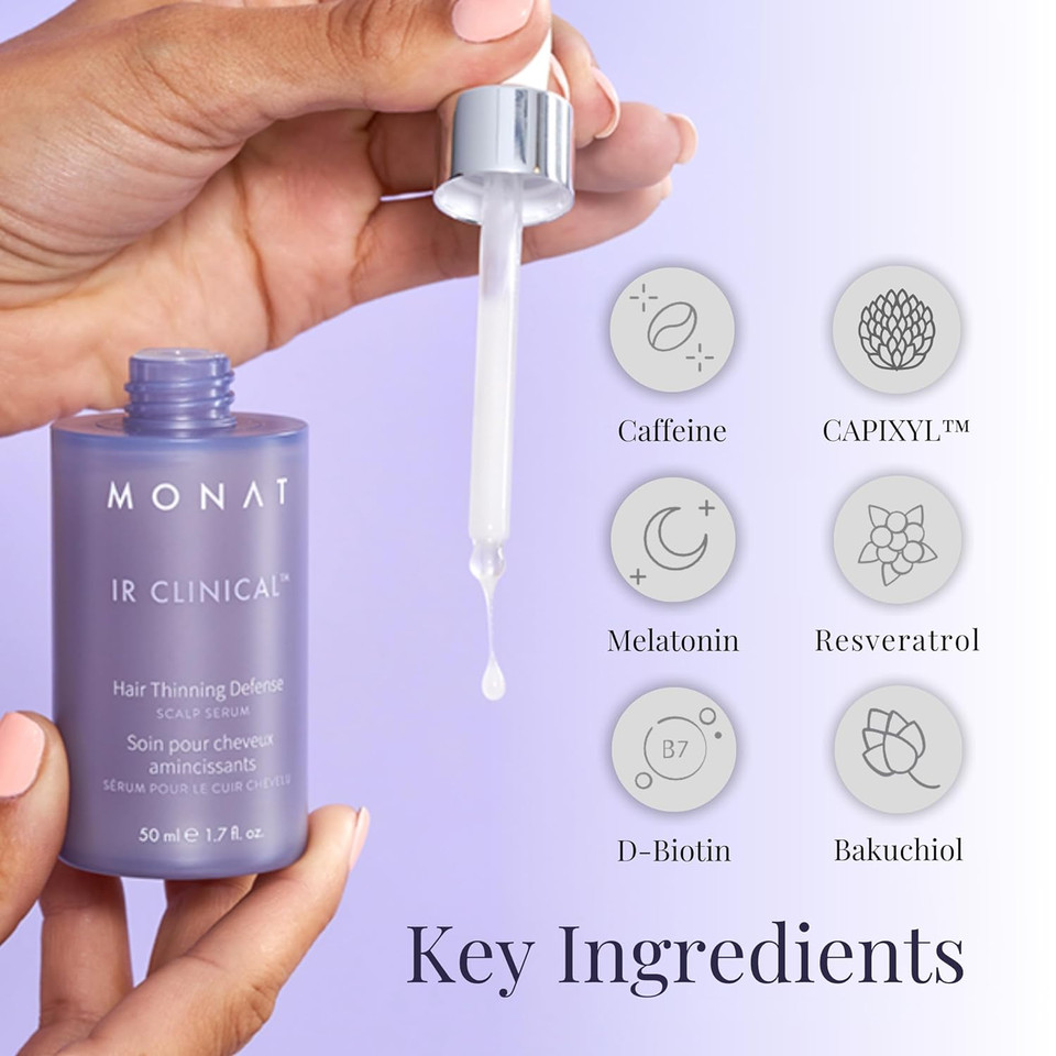 Monat Ir Clinicalã¢Â Hair Thinning Defense Serum ÃÂ Hair Restoration Serum Packed With Natural Bioactive Ingredients ÃÂ Hair Density Booster For Thicker Fuller Hair ÃÂ Scalp Nourishing Serum