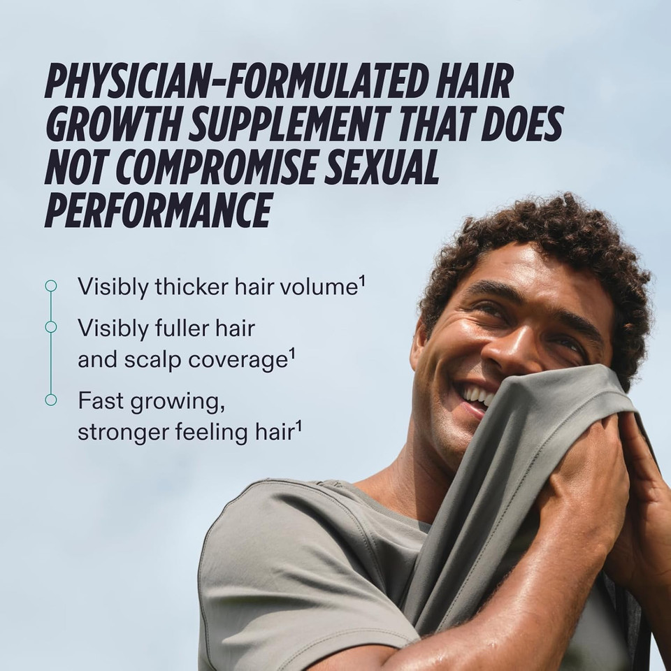 Nutrafol Men'S Hair Growth Supplements, Clinically Tested For Visibly Thicker Hair And Scalp Coverage, Dermatologist Recommended - 1 Month Supply