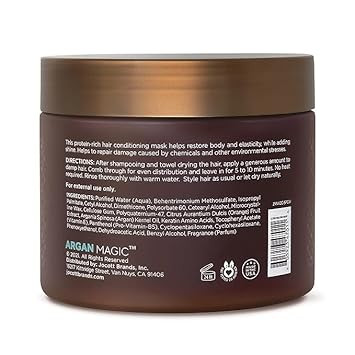 Argan Magic Restorative Hair Mask - Protein Rich Conditioning Hair Mask That Hydrates, Restores And Repairs Damaged Hair | Made In Usa, Paraben Free, Cruelty Free (12 Oz)