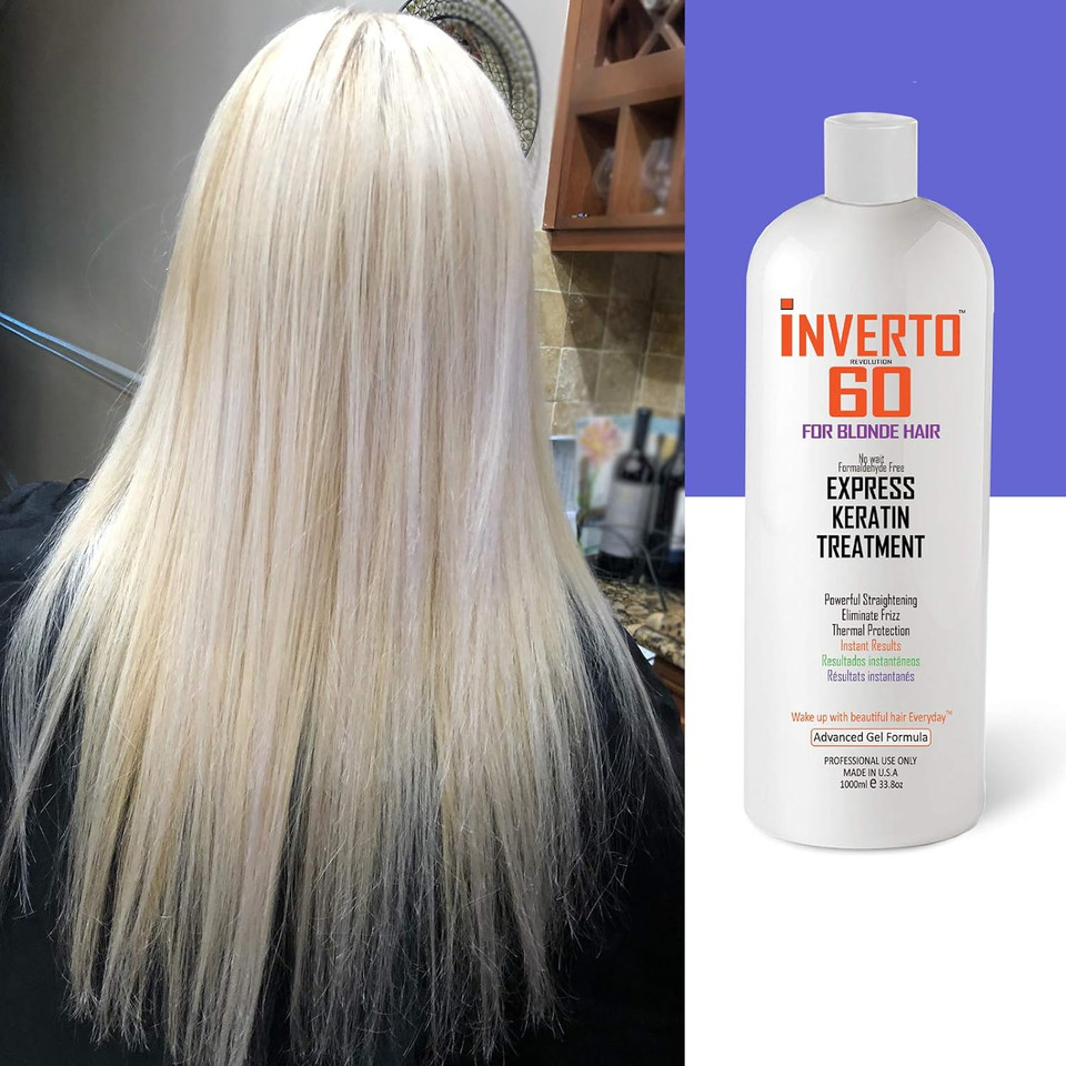 Blonde Inverto 60 Brazilian Keratin Express Blowout Treatment Specifically Designed For Blonde And Light Colored Hair Formaldehyde Free By Inverto Revolution (120Ml)120Ml