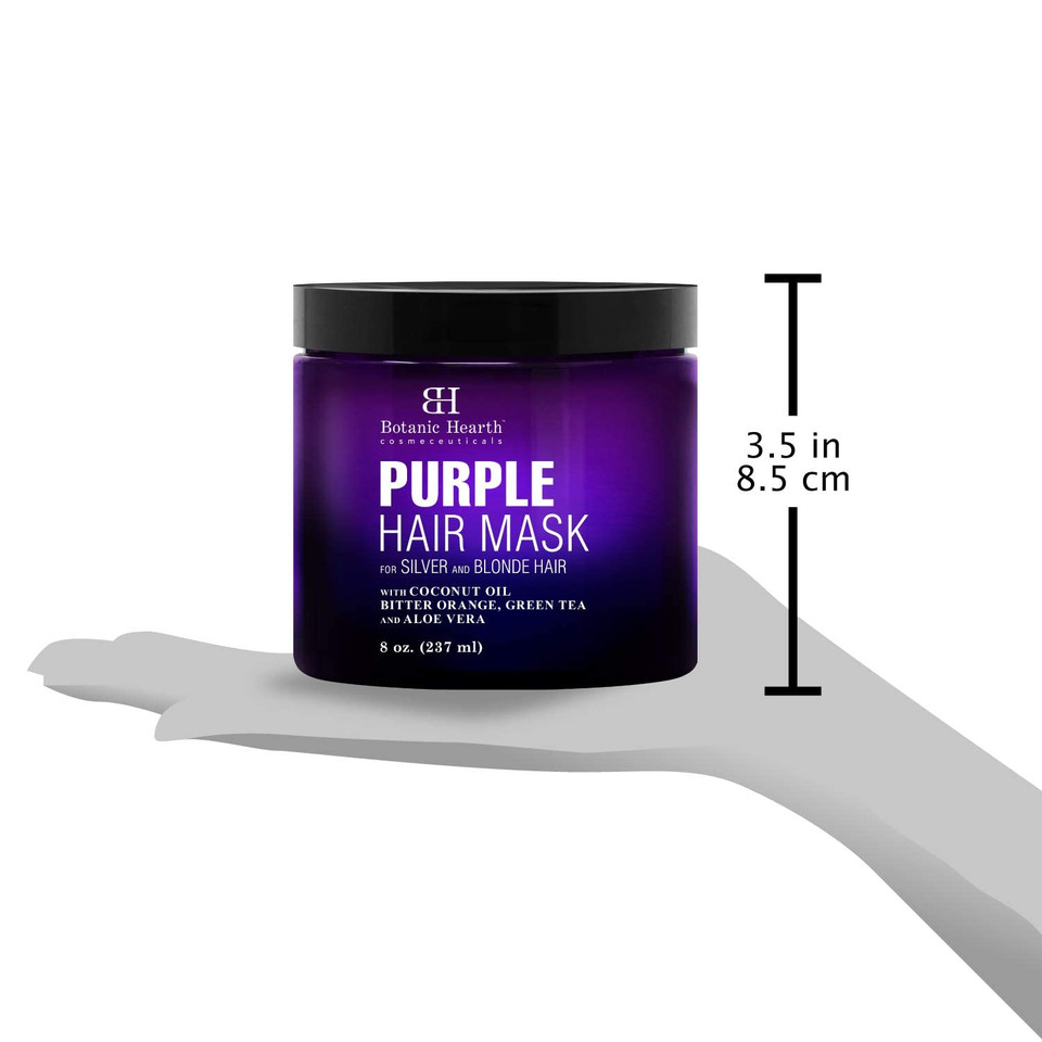 Botanic Hearth Purple Hair Mask - For Blonde, Silver And Gray Hair, Sulfate & Paraben Free - 8 Fl Oz