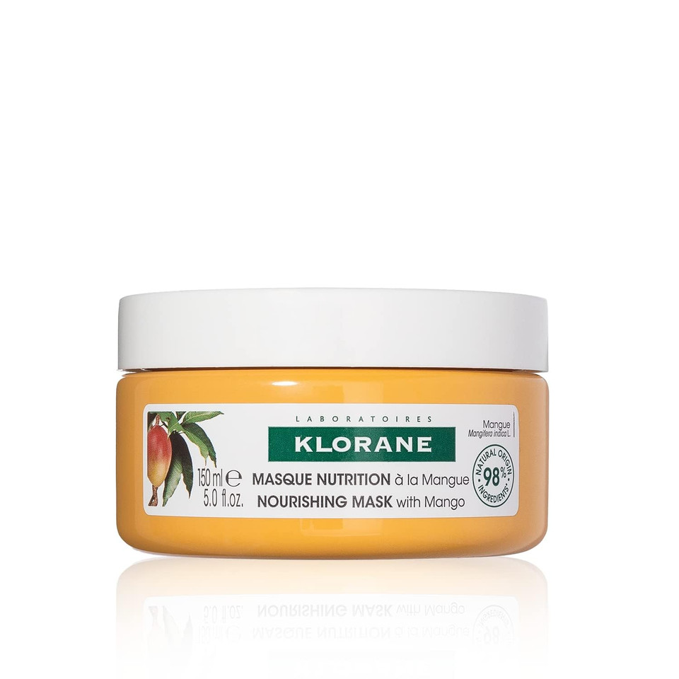 Klorane Nourishing 2-In-1 Mask With Mango, Deep Conditioning And Overnight Treatment For Dry Hair, Paraben, Silicone And Sulfate Free, Biodegradable, Vegan, 5 Fl.Oz