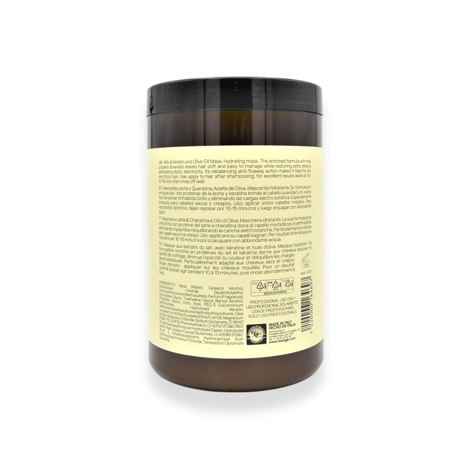 Linange Hydranourish Mask - Hydrating & Nourishing Milk, Keratin, And Olive Oil Hair Mask, 1000Ml / 33.8 Oz