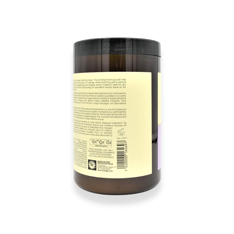 Linange Hydranourish Mask - Hydrating & Nourishing Milk, Keratin, And Olive Oil Hair Mask, 1000Ml / 33.8 Oz