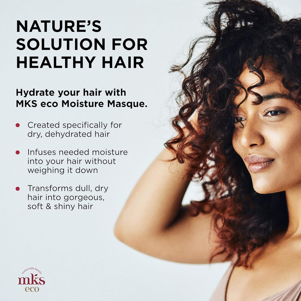 Mks Eco Moisture Masque, Original Scent - 7 Oz - Hydrating Hair Mask - Revitalizes Dry, Damaged & Distressed Hair - With Moroccan Argan Oil, Hemp Seed Oil - Vegan & Cruelty Free