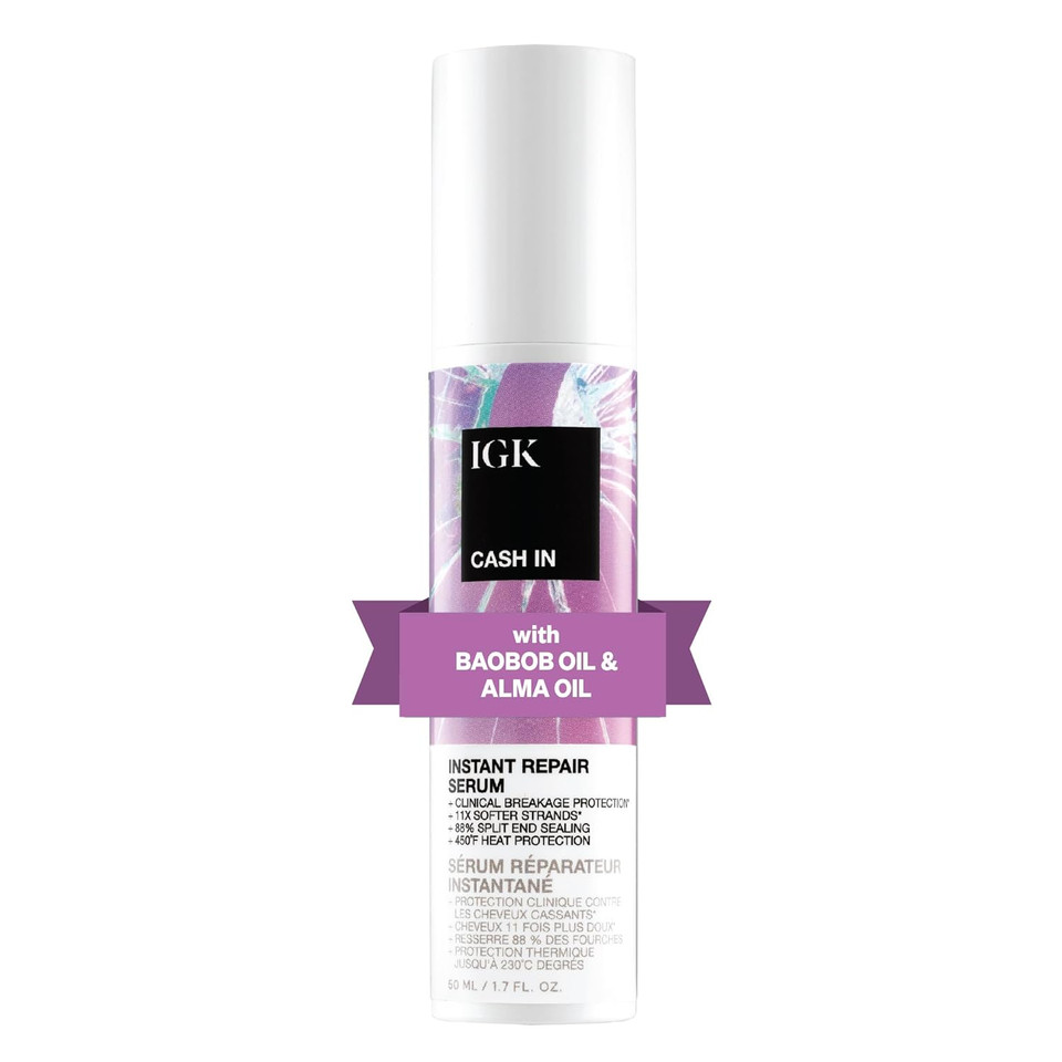 Igk Cash In Instant Repair Serum | Breakage Protection + Seal Split Ends + Heat Protection | Vegan + Cruelty Free| 1.7 Oz