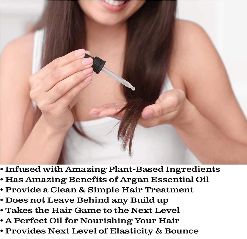 Olivia Care Hair Oil Made With Natural Plant-Based Ingredients - Provides Hydration, Smoothness & Moisture - Clean & Simple Treatment To Support Strengthen Hair - 4 Fl Oz (Argan)