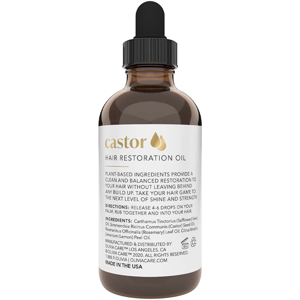 Olivia Care Hair Oil Made With Natural Plant-Based Ingredients - Provides Hydration, Smoothness & Moisture - Clean & Simple Treatment To Support Strengthen Hair - 4 Fl Oz (Argan)