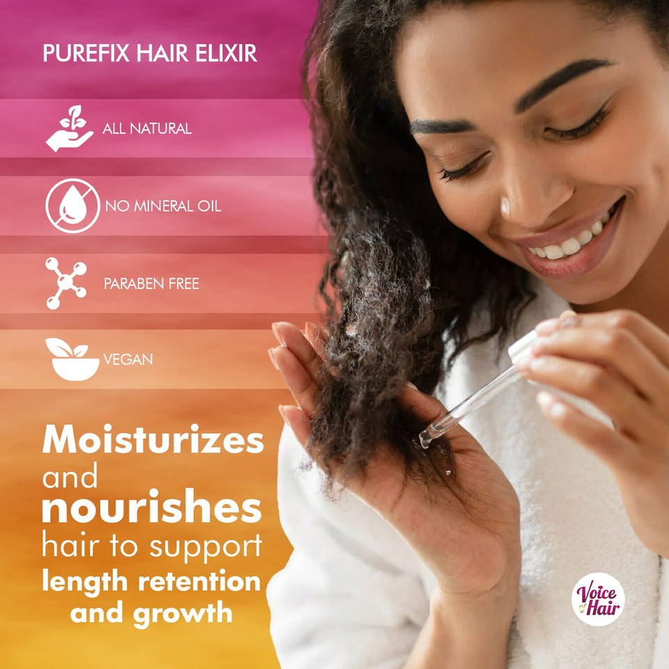 Voice Of Hair Purefix Elixir ÃÂ Hair Growth Oil Serum ÃÂ Clinically Proven 6-In-1 Hair And Scalp Oil For Longer, Stronger, And Moisturized Hairã¢Â With Rosemary Oil ÃÂ Vegan - Paraben Free - 2 Fl Oz