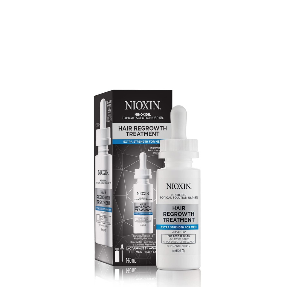 Nioxin Hair Regrowth Kit For Men | Shampoo, Conditioner And 5% Minoxidil Treatment | 1 To 3 Month Supply