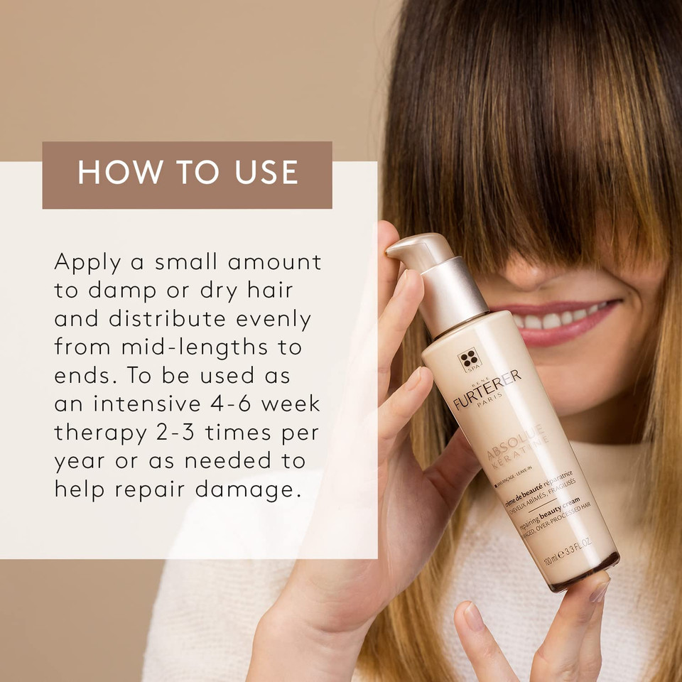 Rene Furterer Absolue Keratine Repairing Beauty Cream For Damaged, Over-Processed Hair3.3 Fl Oz (Pack Of 1)