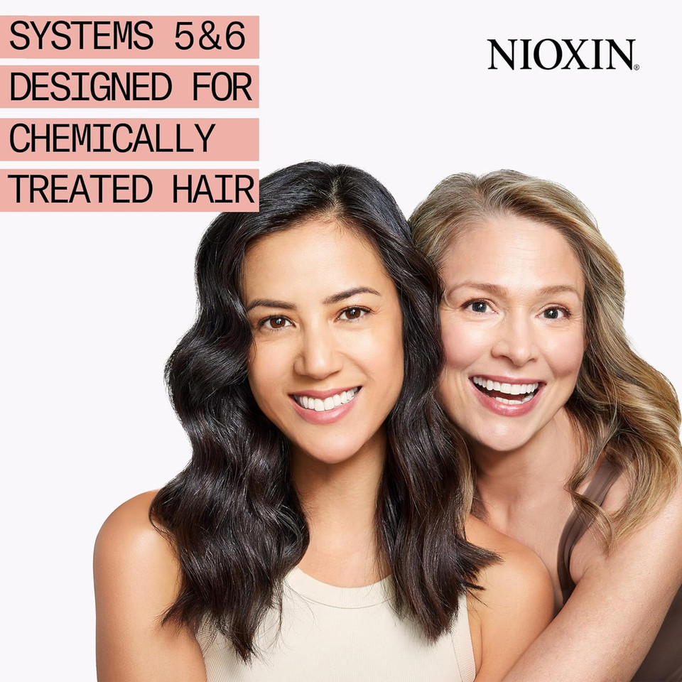 Nioxin System Kit 6 + Thickening Spray, For Bleached & Chemically Treated Hair With Light Thinning, Full Size (3 Month Supply)