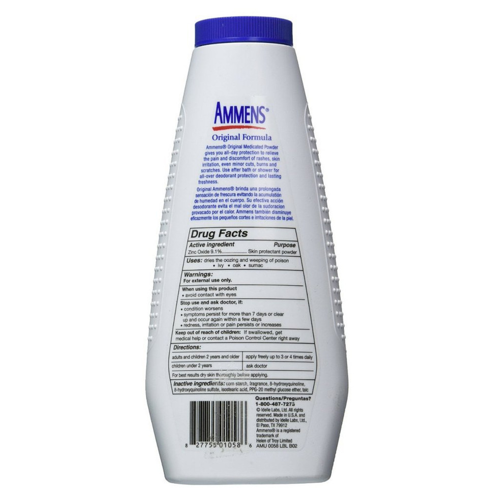 Ammens Original Medicated Powder, No Talc Formula, 11 Ounces