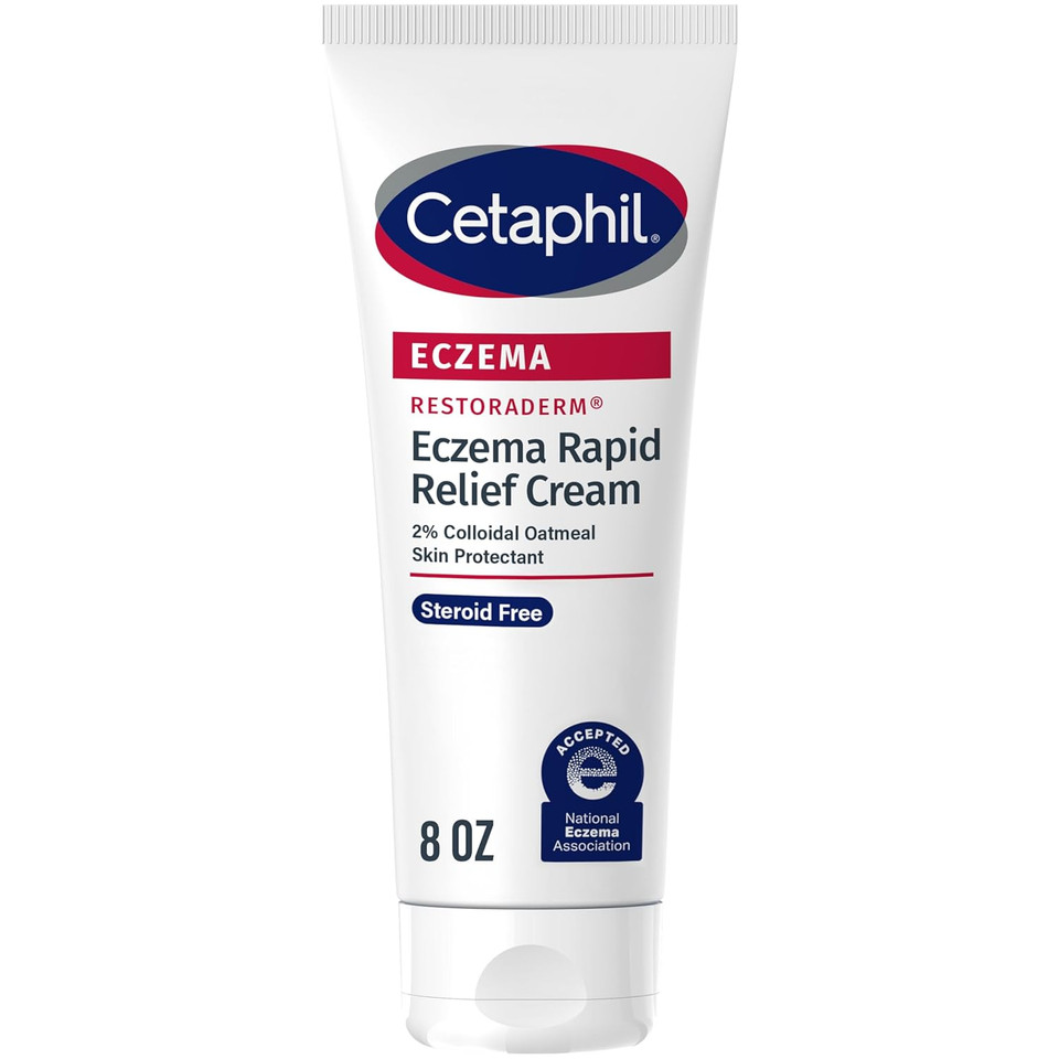 Cetaphil Eczema Restoraderm Flare-Up Relief Cream, For Eczema Prone Skin, 8 Oz, Barrier Repair, 48 Hour Hydration, 2% Skin Protectant Colloidal Oatmeal, Steroid Free