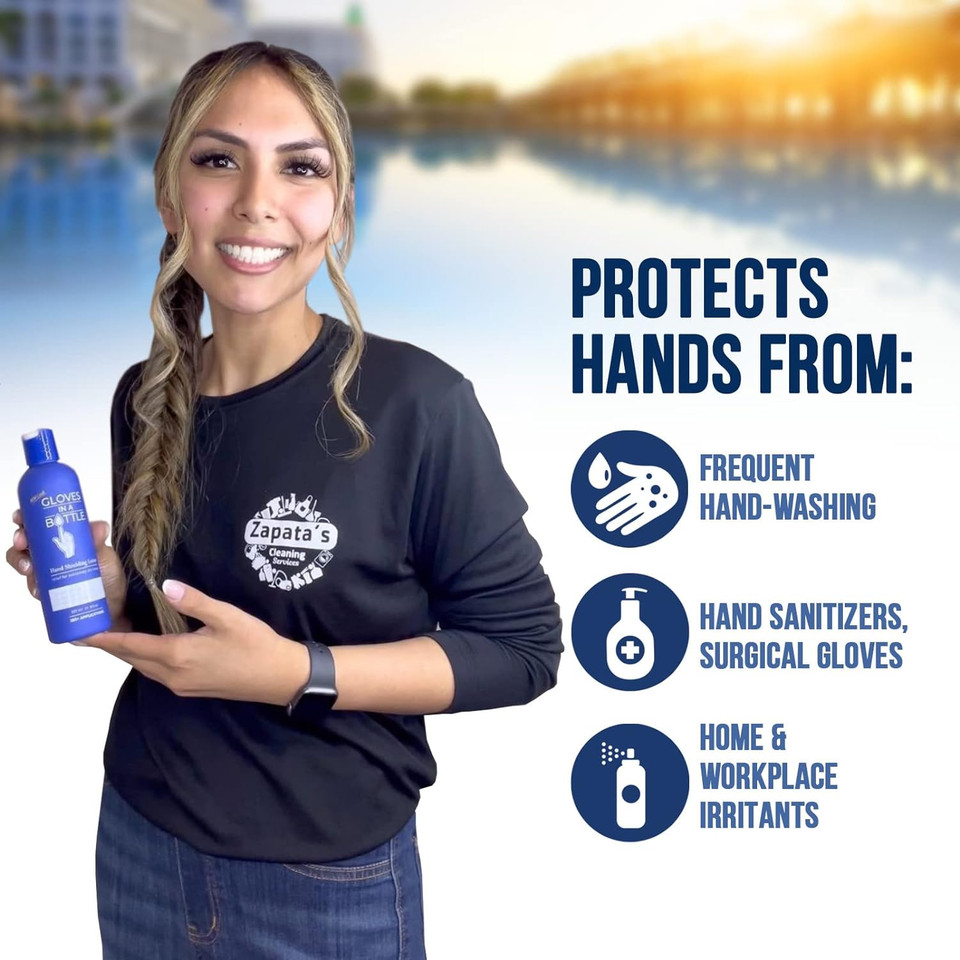 Gloves In A Bottle Shielding Lotion For Dry Itchy Skin, 8 Ounce (12 Pack)