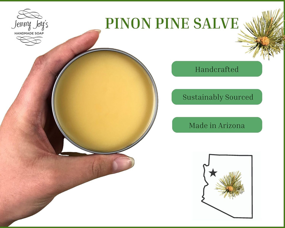 Pinon Pine Salve Sap, Natural Pine Resin Of The Southwest. Uses: Lip Balm, Hands And Feet, Dry Skin Irritation (Set Of 2-5 Ml.) From Arizona By Jenny Joy'S Soap (Original)
