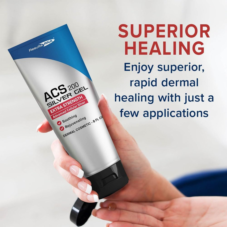 Results Rna - Acs 200 Silver-Glutathione Gel  Advanced Cellular Colloidal Silver Gel For Wound Care & Superior Dermal Healing. Clinically Proven. Recommended By Doctors Worldwide (8 Oz)