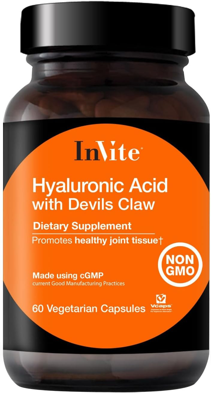 Invite Health Hyaluronic Acid With Devil'S Claw - Promotes Joint Mobility And Comfort - 60 Vegetarian Capsules