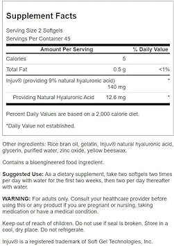 Swanson Injuv - Supports Natural Skin Moisture Retention - (90 Softgels, 140Mg Each)