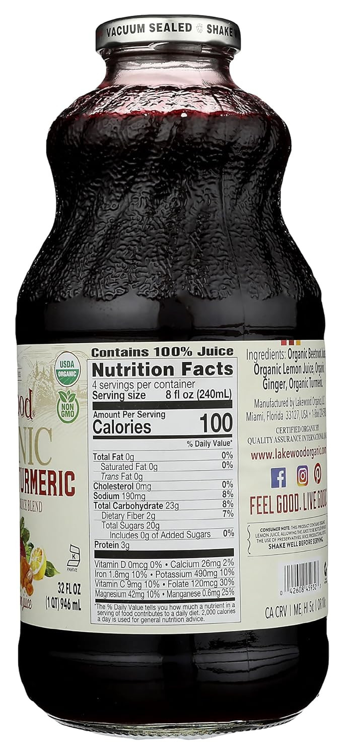 Lakewood Organic Pineapple Ginger Juice, 32 Fz