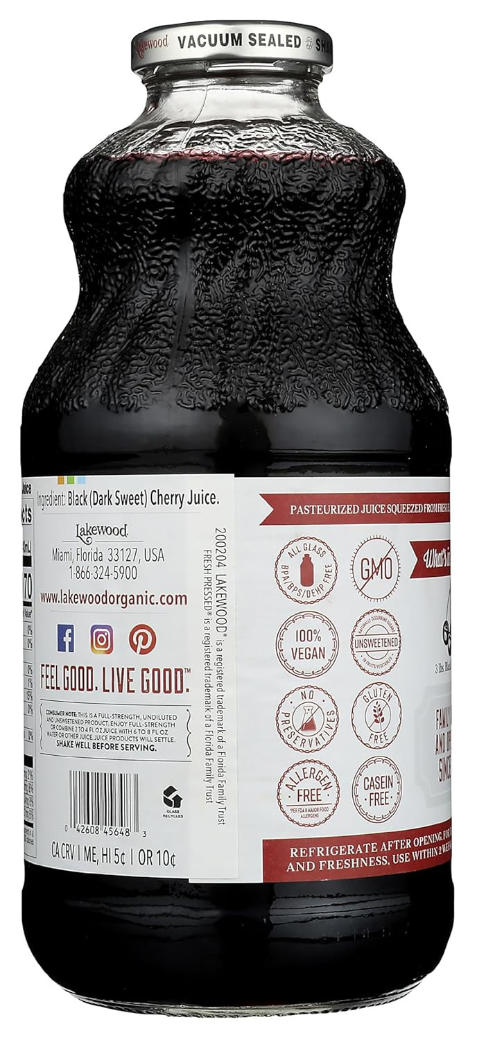 Lakewood, Juice Black Cherry Pure, 32 Fl Oz