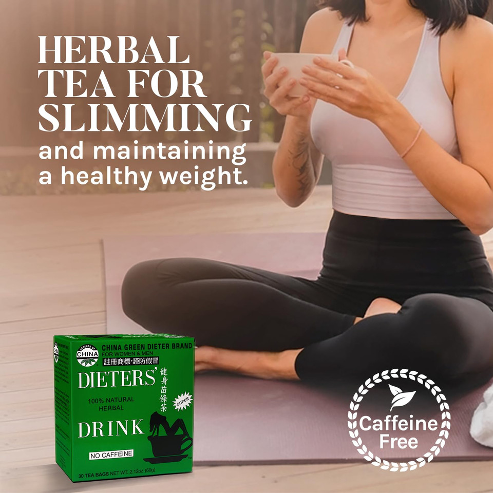 China Green Dieters Tea By Uncle Lee - Detox Tea With Senna Laxative, Constipation Relief For Adults, Supports A Healthy Weight, Caffeine-Free Herbal Tea Bags, 30 Count (Pack Of 3)